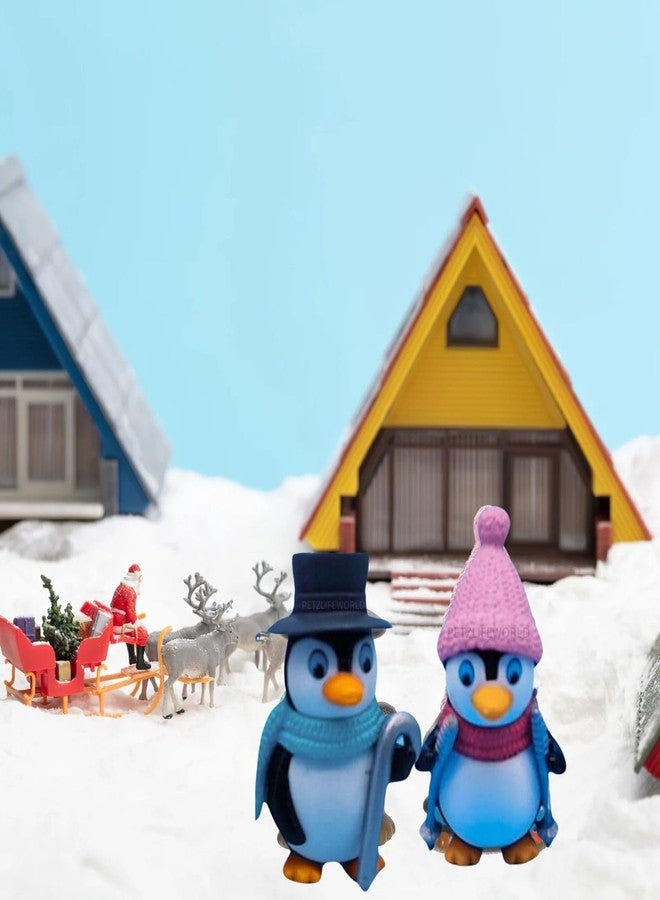 VAYINATO® 2 Pcs (Random) Small Natural Penguin Decoration Miniature Aquarium Treasure Chest Hunter Figure Penguin Model Toy Household PVC Material Fish Tank Supplies by Petzlifeworld - Image 3